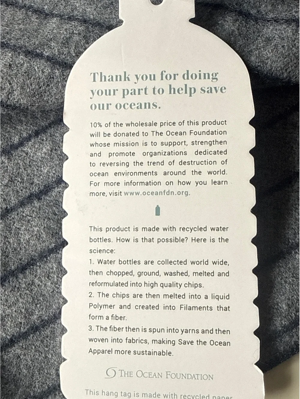 Save the Ocean Apparel Co. Navy Blue Striped Silk Blend Knit Scarf